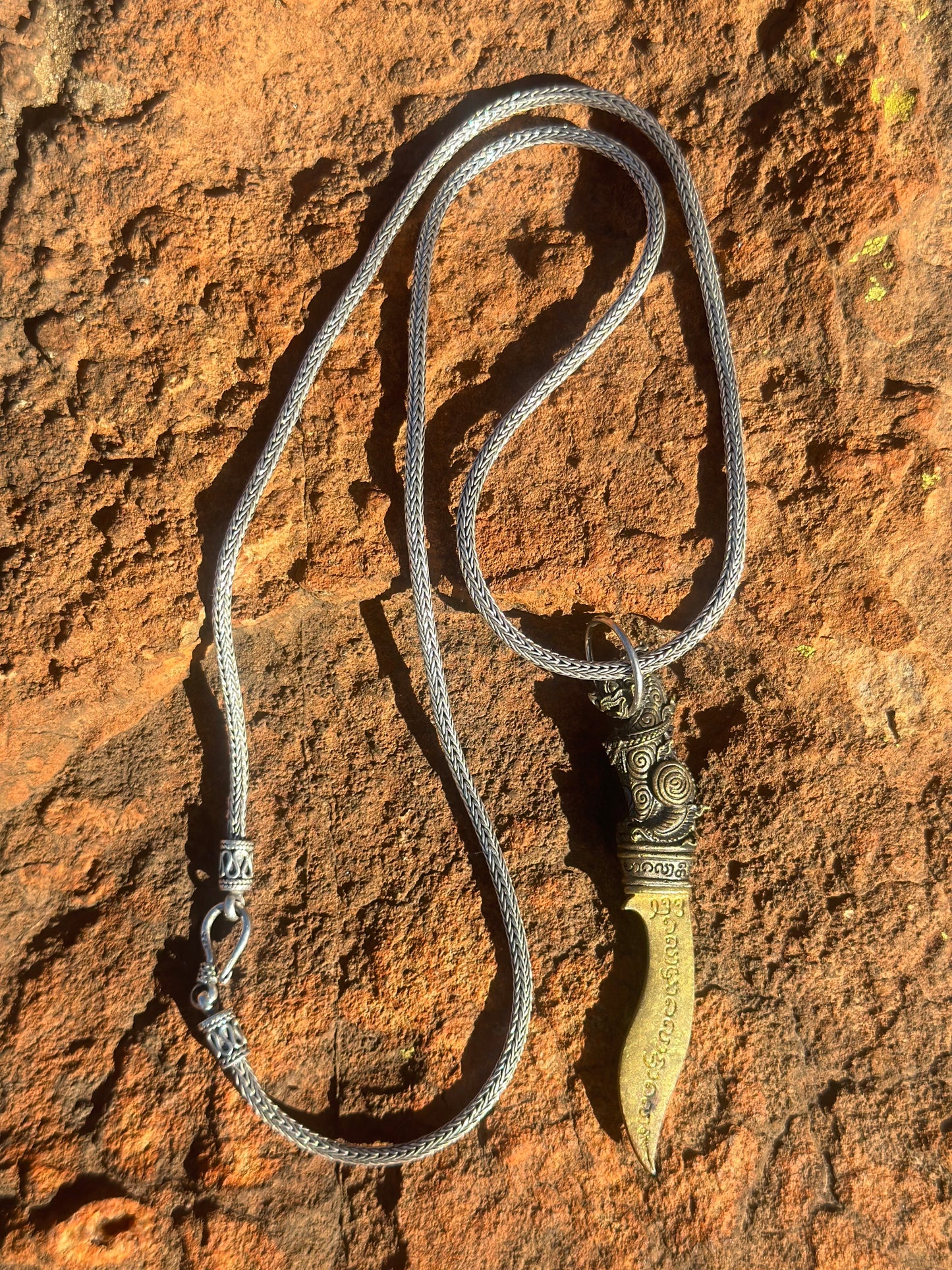 Knife Amulet with Sterling Silver Necklace