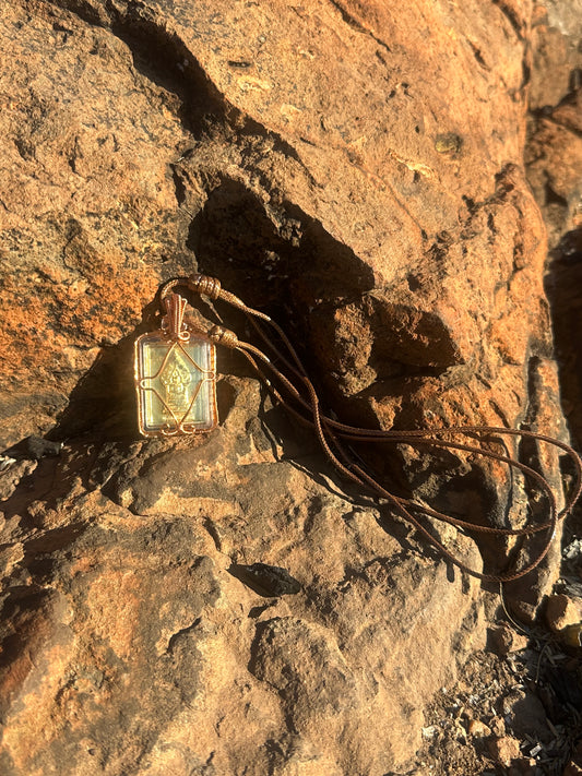 Amulet With Adjustable String Necklace