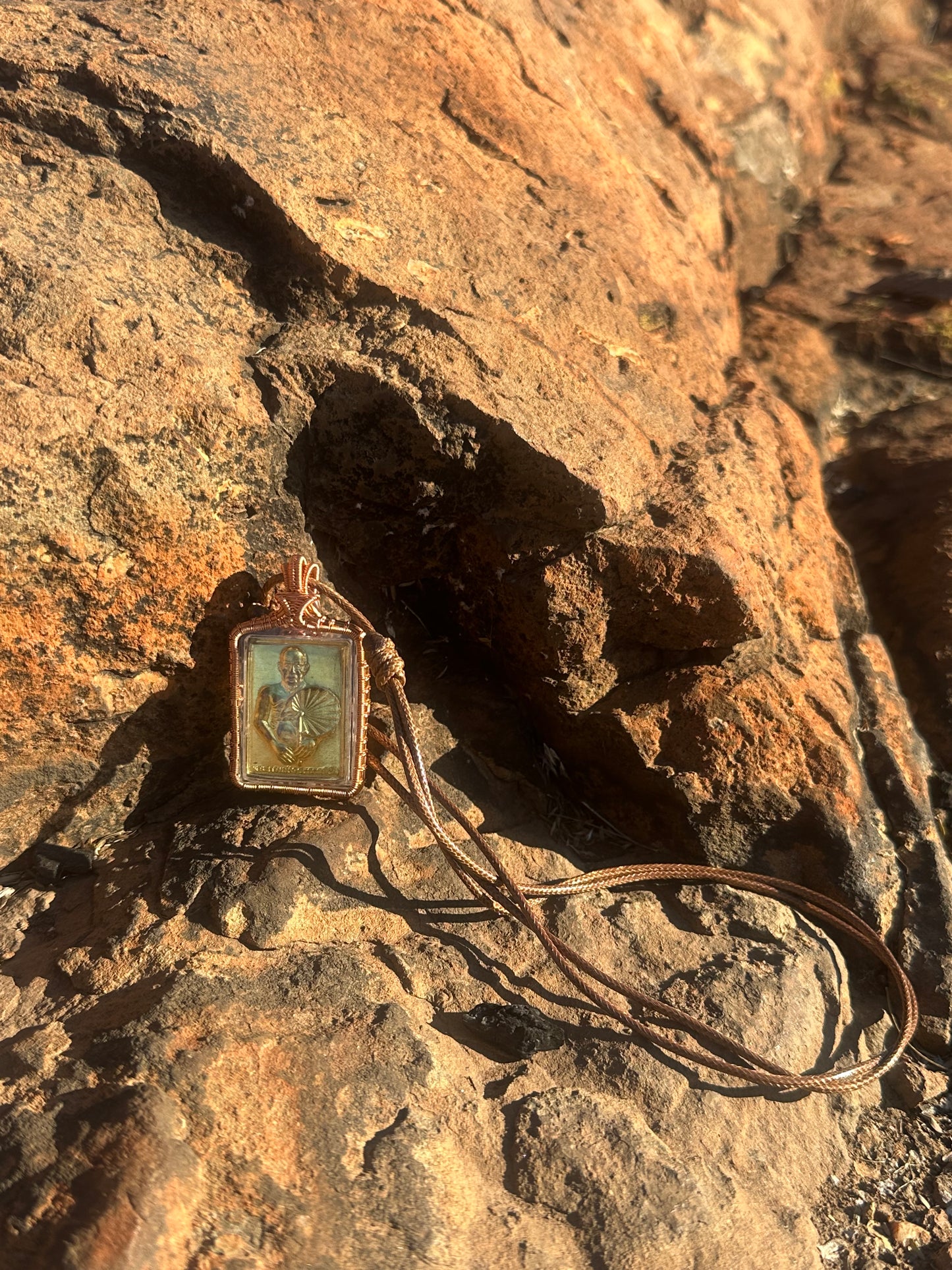 Amulet With Adjustable String Necklace