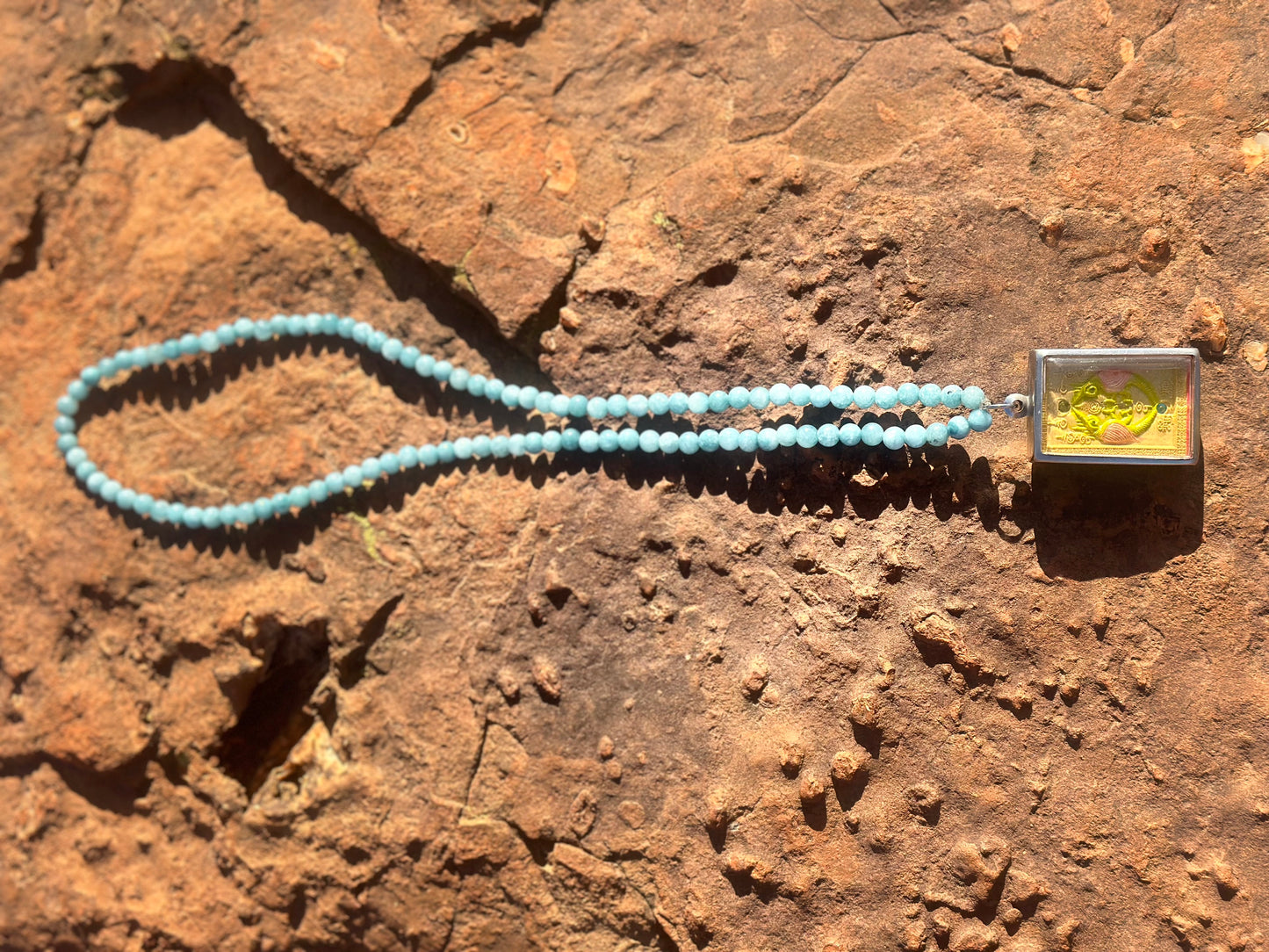 Butterfly Amulet with Crystal Beads