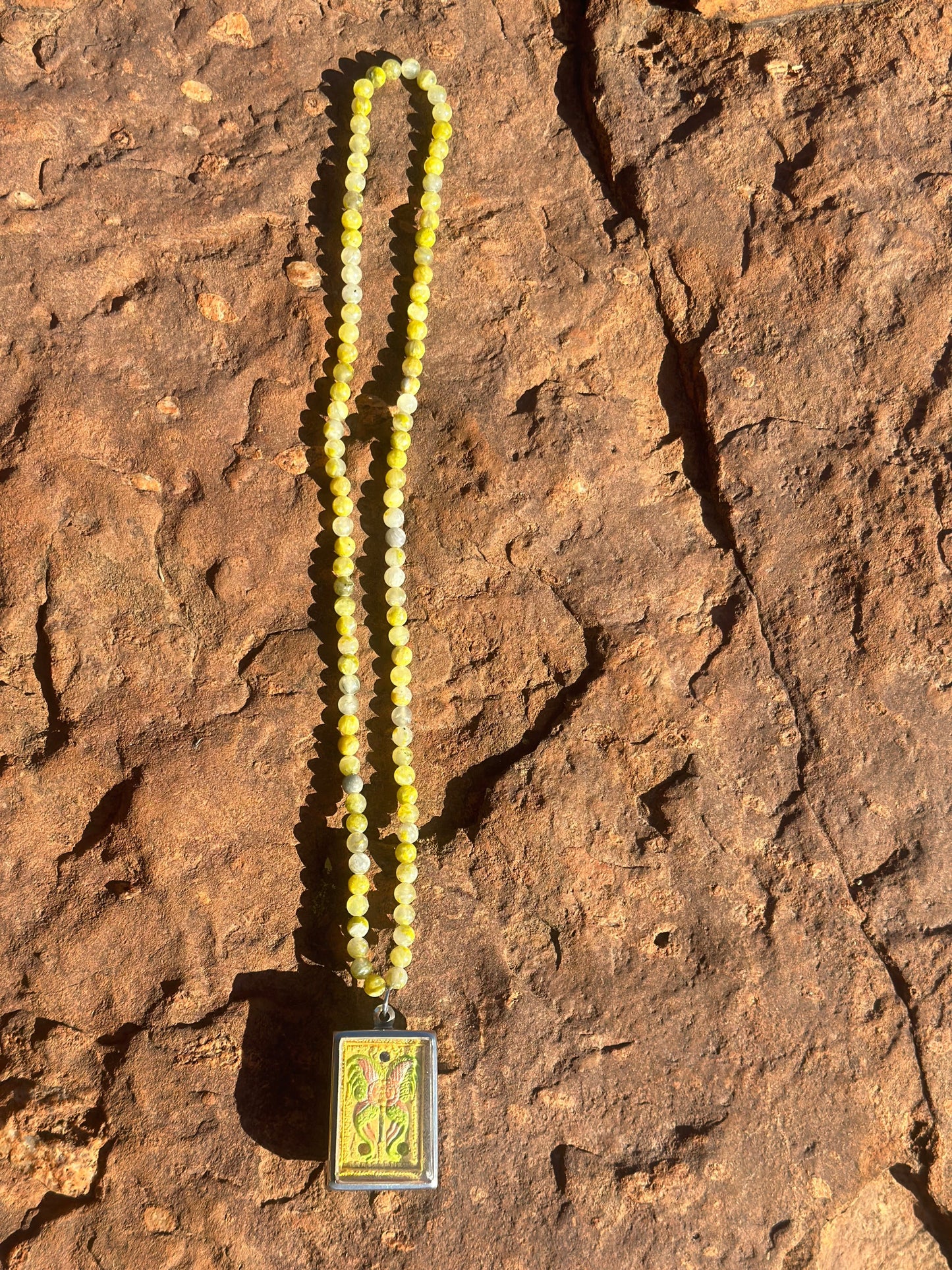 Butterfly Amulet with Crystal Necklace