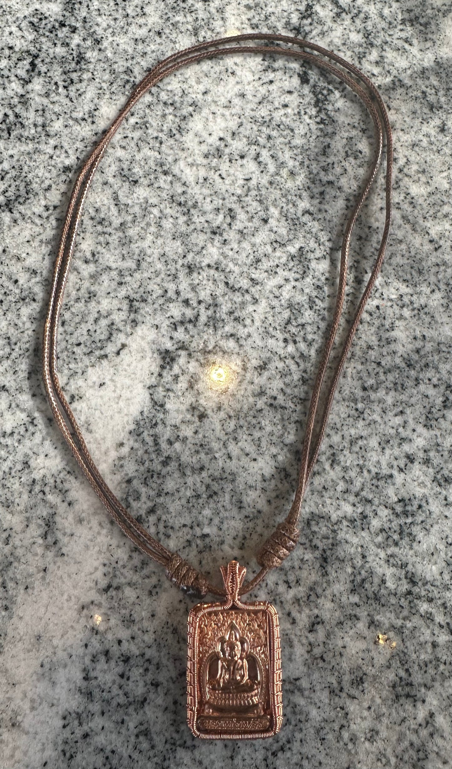 Copper Amulet Pendant With Adjustable Necklace