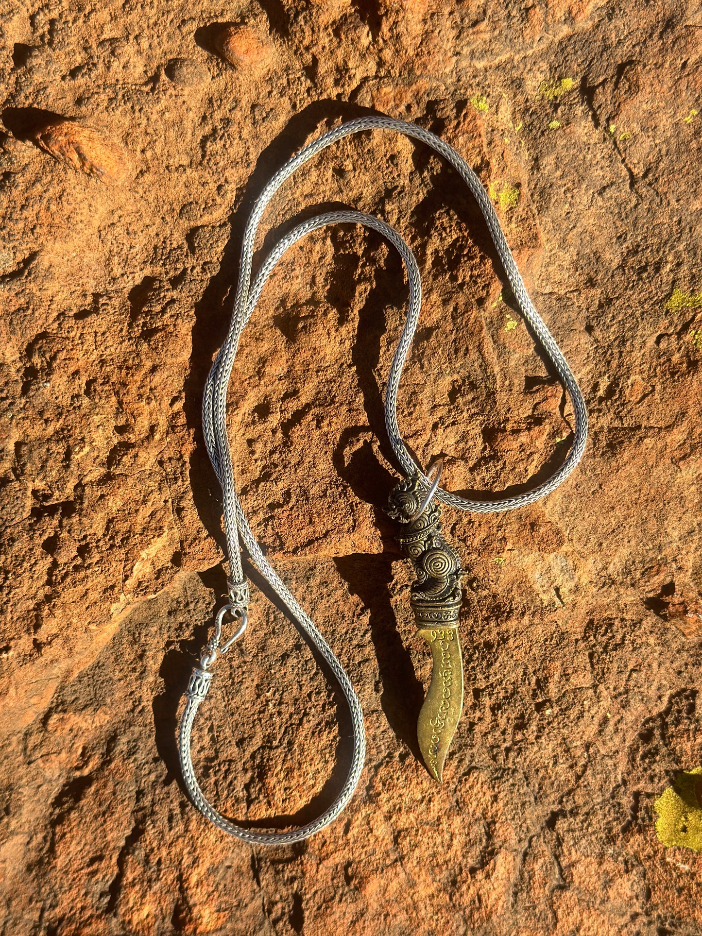 Knife Amulet with Sterling Silver Necklace