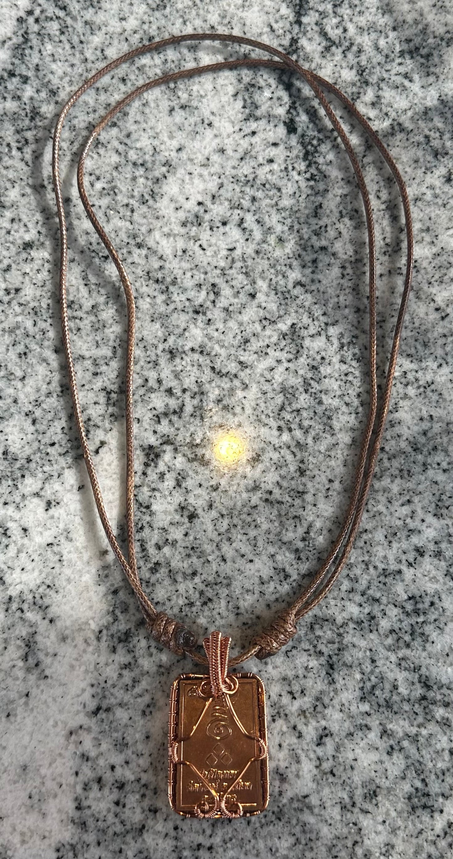Copper Amulet Pendant With Adjustable Necklace