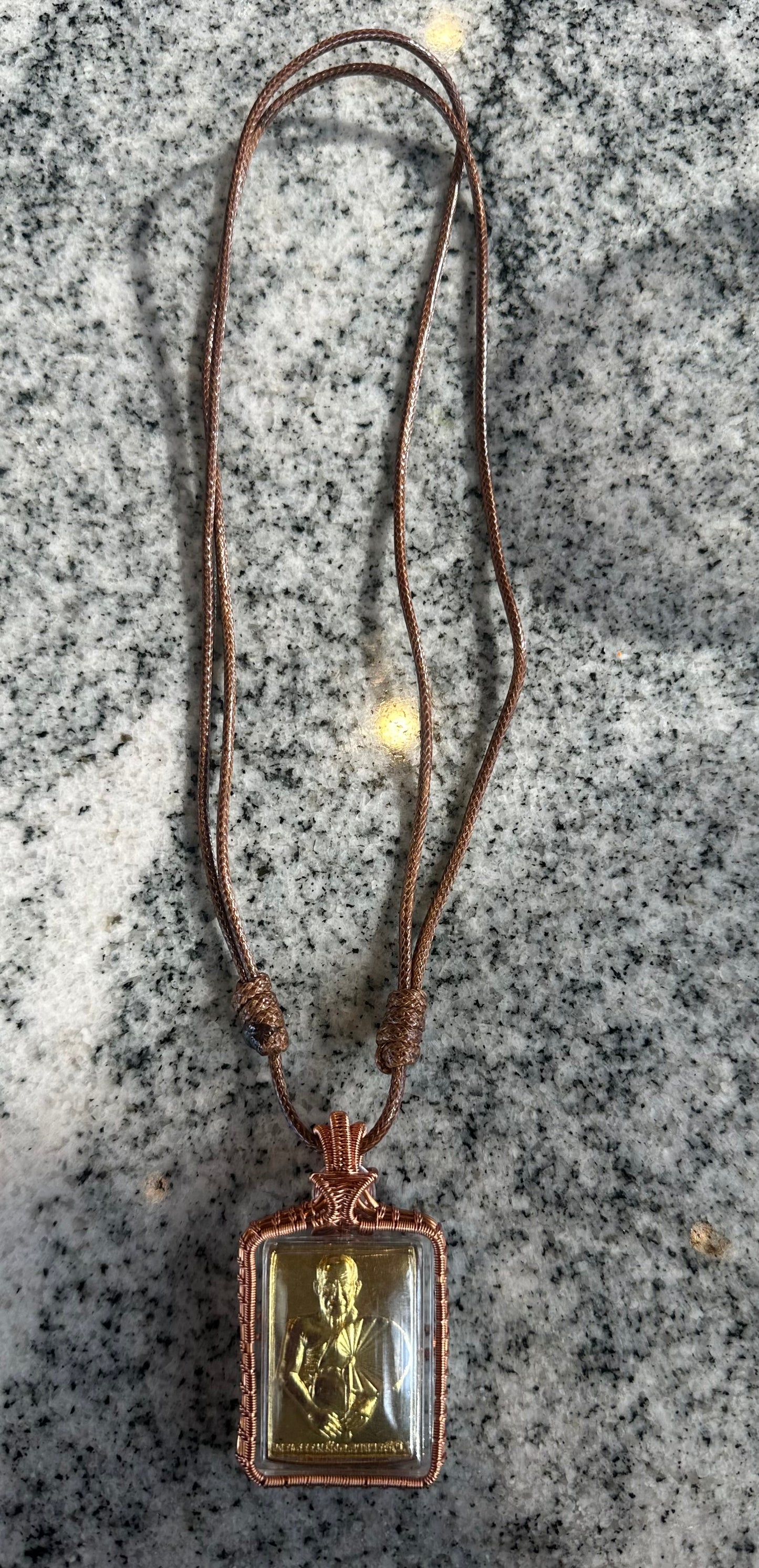 Amulet With Adjustable String Necklace