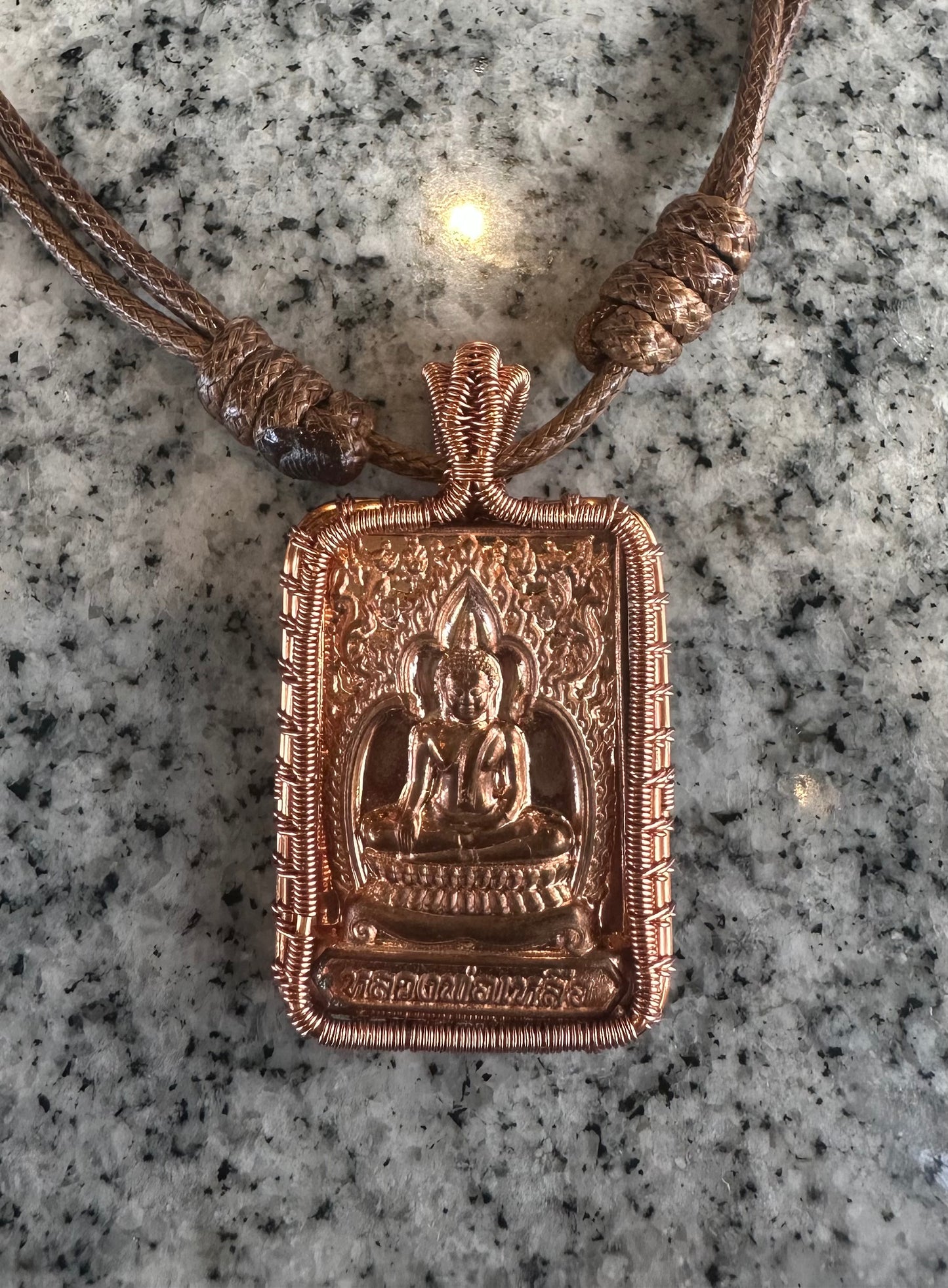 Copper Amulet Pendant With Adjustable Necklace
