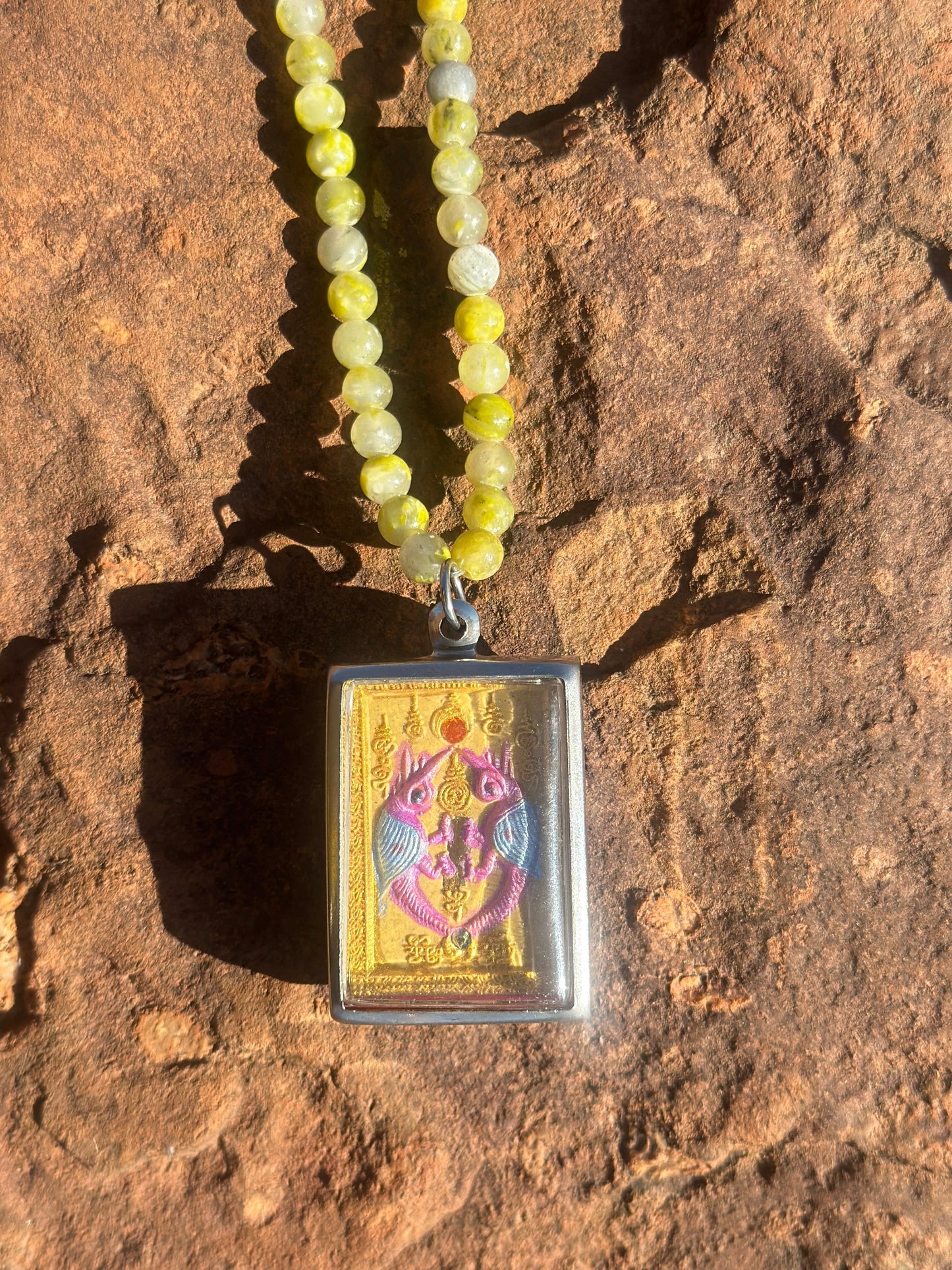 Butterfly Amulet with Crystal Necklace